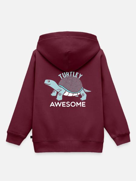 Turtley Awesome - Kinder Premium Organic Hoodie - Burgunderrot