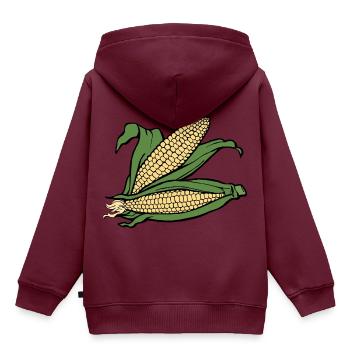 mais corn maize getreide veggie gemuese vegetables - Kinder Premium Organic Hoodie - Burgunderrot - Hinten - AI Model Kid Female (0cm)