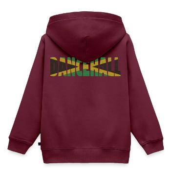 Jamaica Dancehall - Kinder Premium Organic Hoodie - Burgunderrot - Hinten - AI Model Kid Female (0cm)