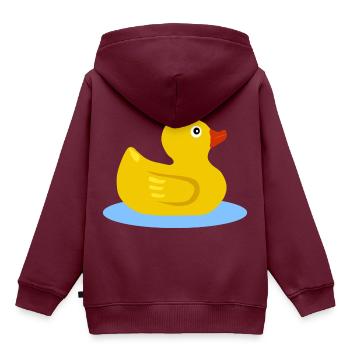 Badeente - Kinder Premium Organic Hoodie - Burgunderrot - Hinten - AI Model Kid Female (0cm)