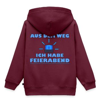 Feierabend Dienstschluss Wochenende Aus dem Weg - Kinder Premium Organic Hoodie - Burgunderrot - Hinten - AI Model Kid Female (0cm)