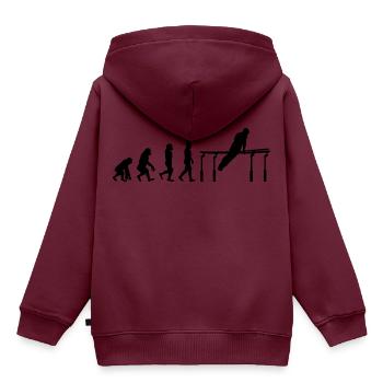 Kunstturnen Parallelbarren Turner Evolution - Kinder Premium Organic Hoodie - Burgunderrot - Hinten - AI Model Kid Female (0cm)