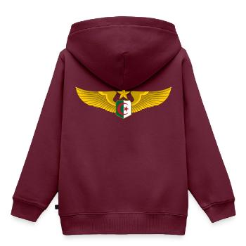 Algerische Luftwaffe Flügel - Kinder Premium Organic Hoodie - Burgunderrot - Hinten - AI Model Kid Female (0cm)