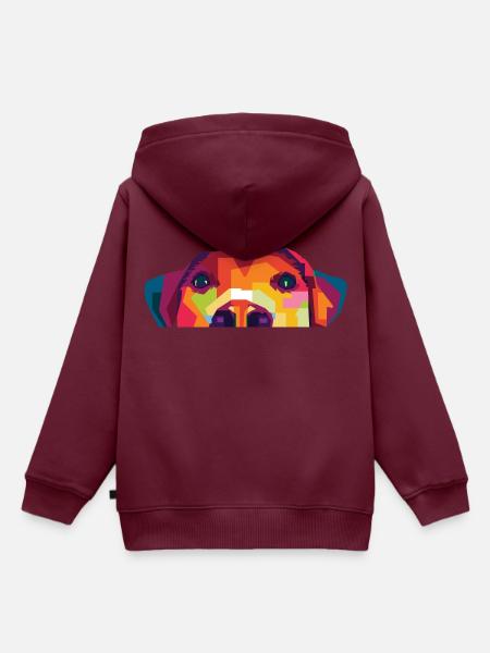 Hunde WPAP Design - Kinder Premium Organic Hoodie - Burgunderrot