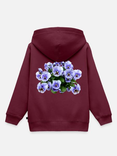 flowers lilies tulips orchids sunflower dahlia ger - Kinder Premium Organic Hoodie - Burgunderrot