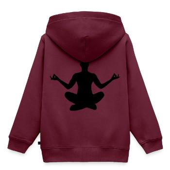 Yoga Pose Silhouette - Kinder Premium Organic Hoodie - Burgunderrot - Hinten - AI Model Kid Female (0cm)