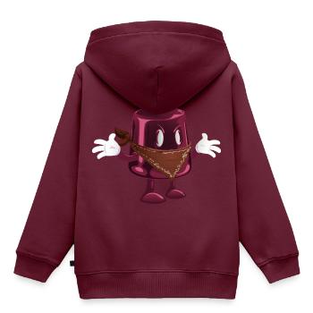 Ein Eimer mit Armen und Beinen - Kinder Premium Organic Hoodie - Burgunderrot - Hinten - AI Model Kid Female (0cm)