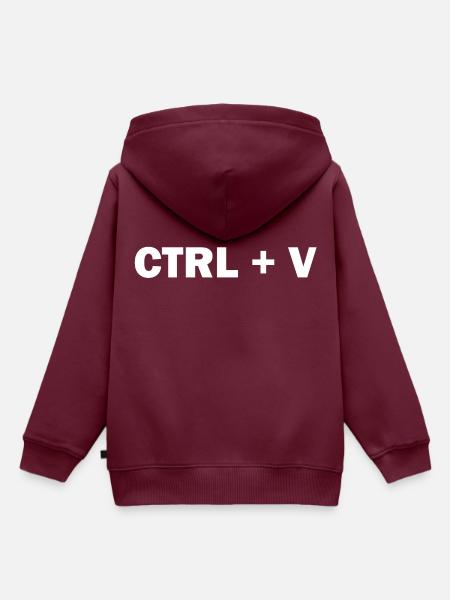 CTRL + V - Kinder Premium Organic Hoodie - Burgunderrot