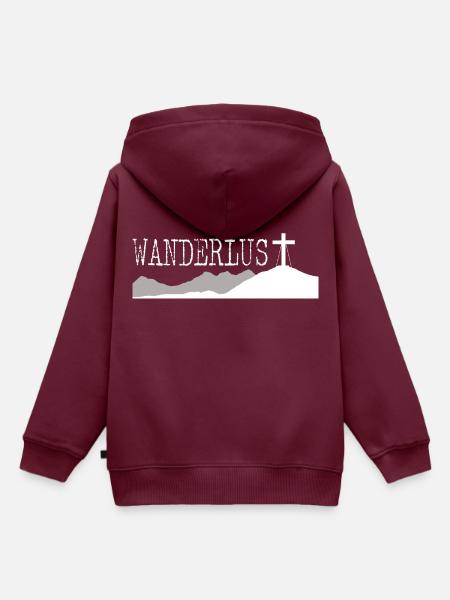 Wanderlust - Kinder Premium Organic Hoodie - Burgunderrot