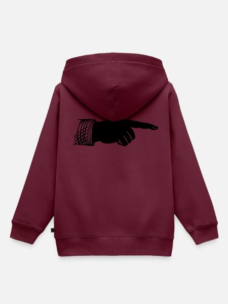 Hand - Kinder Premium Organic Hoodie - Burgunderrot