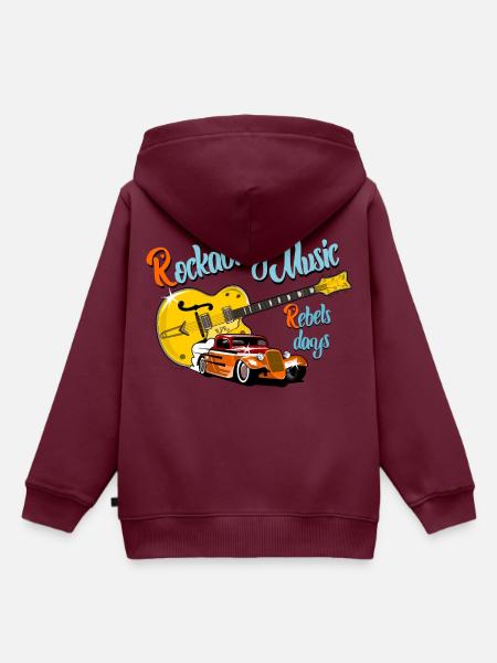 Rockabilly - Kinder Premium Organic Hoodie - Burgunderrot
