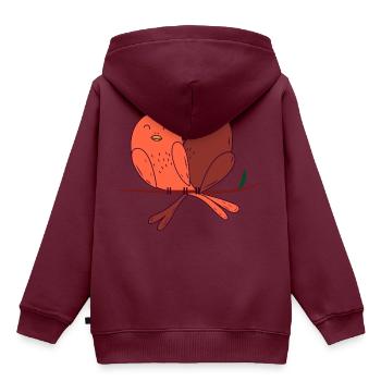 Piepen Liebe - Kinder Premium Organic Hoodie - Burgunderrot - Hinten - AI Model Kid Female (0cm)