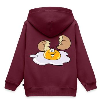 Spiegelei - Kinder Premium Organic Hoodie - Burgunderrot - Hinten - AI Model Kid Female (0cm)