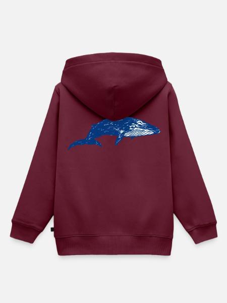 Blauwal - Kinder Premium Organic Hoodie - Burgunderrot