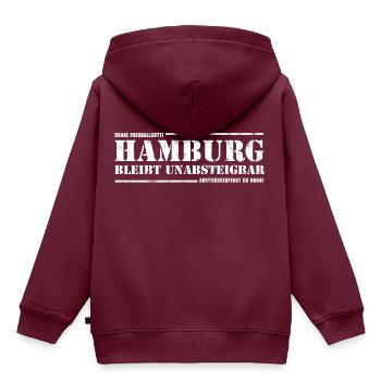 Hamburg bleibt unabsteigbar | Fußball | Fan | Fans - Kinder Premium Organic Hoodie - Burgunderrot - Hinten - AI Model Kid Female (0cm)