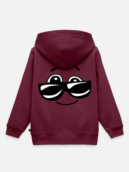 Smiley - Kinder Premium Organic Hoodie - Burgunderrot