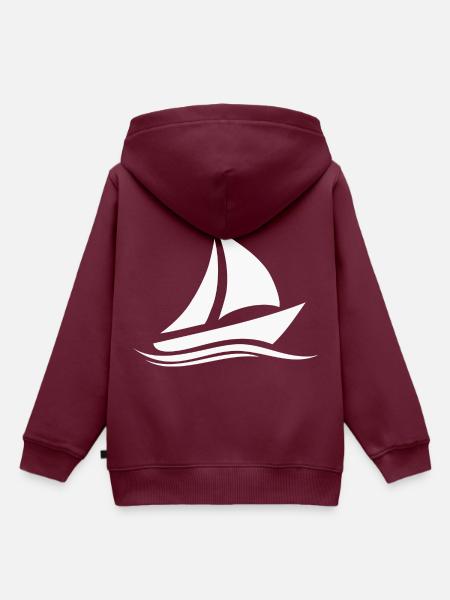 boot weiss - Kinder Premium Organic Hoodie - Burgunderrot