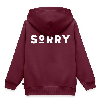 Sorry - Kinder Premium Organic Hoodie - Burgunderrot - Hinten - AI Model Kid Female (0cm)