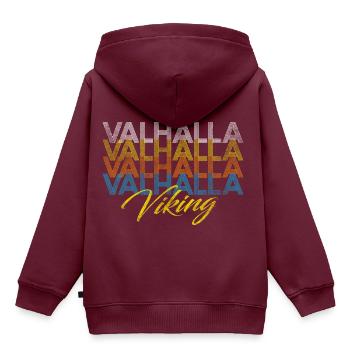 Valhalla Walhalla Viking Wikinger - Kinder Premium Organic Hoodie - Burgunderrot - Hinten - AI Model Kid Female (0cm)