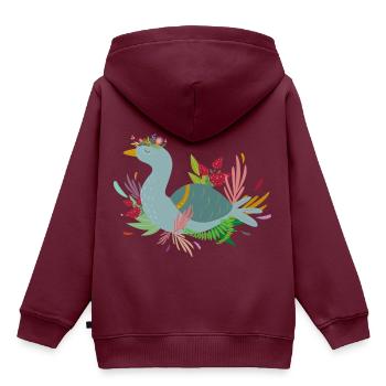 Pretty goose - Kinder Premium Organic Hoodie - Burgunderrot - Hinten - AI Model Kid Female (0cm)