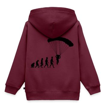 fallschirmspringen parachute paragliding glider1 - Kinder Premium Organic Hoodie - Burgunderrot - Hinten - AI Model Kid Female (0cm)