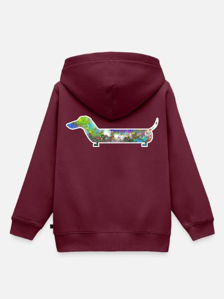 bunter Hund - Kinder Premium Organic Hoodie - Burgunderrot
