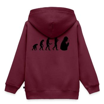 sherlock holmes Evolution Fortschritt Entwicklung - Kinder Premium Organic Hoodie - Burgunderrot - Hinten - AI Model Kid Female (0cm)