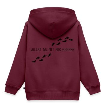 Willst du mit mir gehen? - Kinder Premium Organic Hoodie - Burgunderrot - Hinten - AI Model Kid Female (0cm)