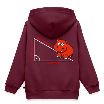 Hyppotenuse Pythagoras Mathe Hippo Lehrer Geschenk - Kinder Premium Organic Hoodie - Burgunderrot - Hinten - AI Model Kid Female (0cm)