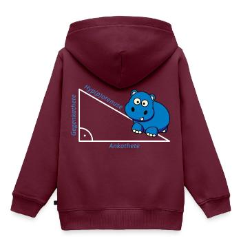 Hippotenuse Pythagoras Mathe Hippo Lehrer Geschenk - Kinder Premium Organic Hoodie - Burgunderrot - Hinten - AI Model Kid Female (0cm)