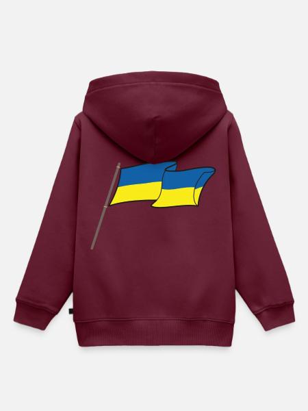 Ukraine Flagge - Kinder Premium Organic Hoodie - Burgunderrot