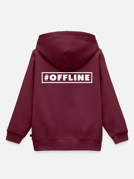 #OFFLINE - Kinder Premium Organic Hoodie - Burgunderrot
