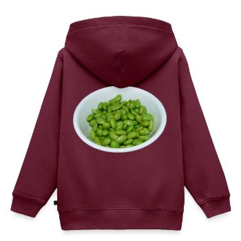 soybeans soja bohnen veggie - Kinder Premium Organic Hoodie - Burgunderrot - Hinten - AI Model Kid Female (0cm)
