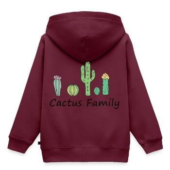 Cactus family - Kinder Premium Organic Hoodie - Burgunderrot - Hinten - AI Model Kid Female (0cm)