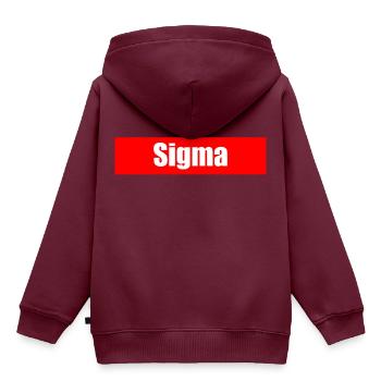 Sigma - Kinder Premium Organic Hoodie - Burgunderrot - Hinten - AI Model Kid Female (0cm)