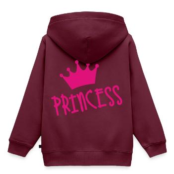 Princess - Kinder Premium Organic Hoodie - Burgunderrot - Hinten - AI Model Kid Female (0cm)