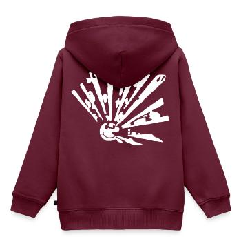 Smiley freetek explosion - Kinder Premium Organic Hoodie - Burgunderrot - Hinten - AI Model Kid Female (0cm)