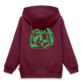 Abstract design Nudeln mit basilikum und Salbei - Kinder Premium Organic Hoodie - Burgunderrot - Hinten - AI Model Kid Female (0cm)