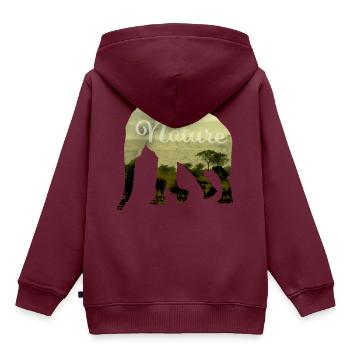 Elephant Nature - Kinder Premium Organic Hoodie - Burgunderrot - Hinten - AI Model Kid Female (0cm)