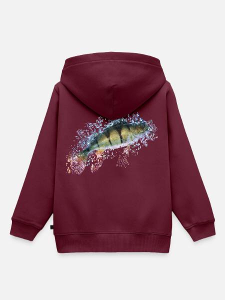 Angeln Barsch Geschenkidee - Kinder Premium Organic Hoodie - Burgunderrot