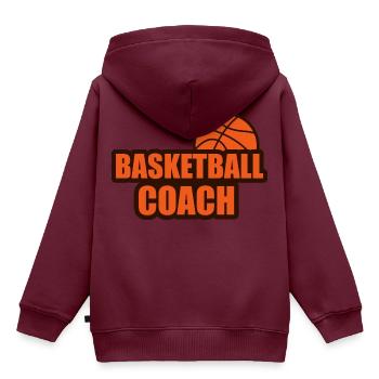 Basketball Coach - Kinder Premium Organic Hoodie - Burgunderrot - Hinten - AI Model Kid Female (0cm)