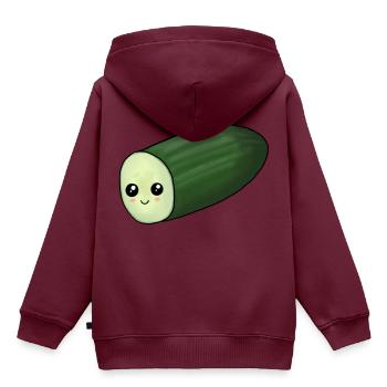 Süsse Gurke - Kinder Premium Organic Hoodie - Burgunderrot - Hinten - AI Model Kid Female (0cm)