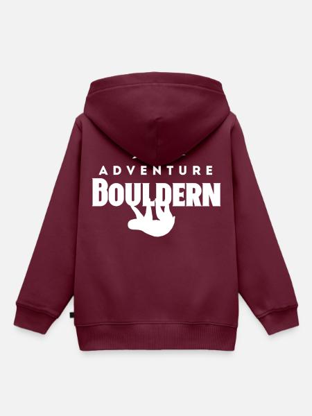 Adventure Bouldern Faultier weiß - Kinder Premium Organic Hoodie - Burgunderrot