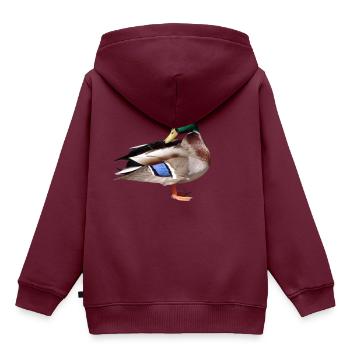 ente - Kinder Premium Organic Hoodie - Burgunderrot - Hinten - AI Model Kid Female (0cm)