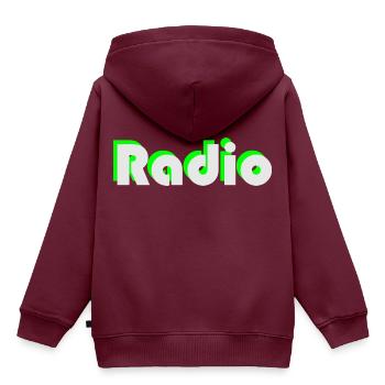 Radio - Kinder Premium Organic Hoodie - Burgunderrot - Hinten - AI Model Kid Female (0cm)