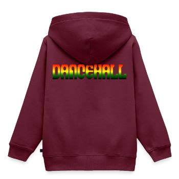 Dancehall - Kinder Premium Organic Hoodie - Burgunderrot - Hinten - AI Model Kid Female (0cm)