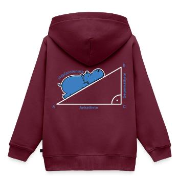 Hyppotenuse Pythagoras Mathe Hippo Lehrer Geschenk - Kinder Premium Organic Hoodie - Burgunderrot - Hinten - AI Model Kid Female (0cm)