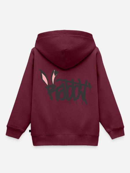Hase - Kinder Premium Organic Hoodie - Burgunderrot