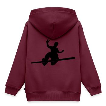 Slack the line - Slackline Seiltanz - Kinder Premium Organic Hoodie - Burgunderrot - Hinten - AI Model Kid Female (0cm)