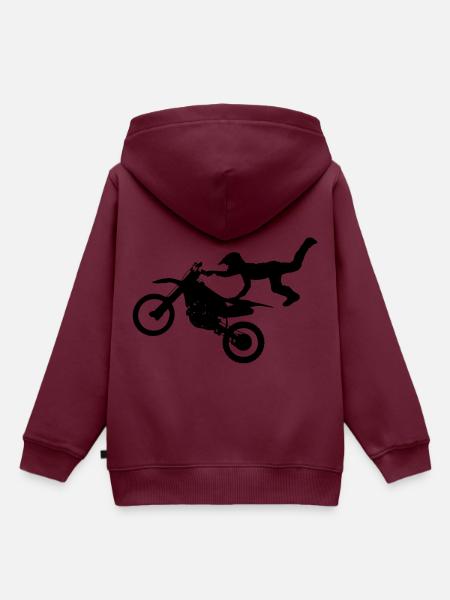 Motorradfahrer - Kinder Premium Organic Hoodie - Burgunderrot